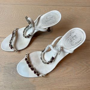 Gucci white high heel sandals 8 1/2